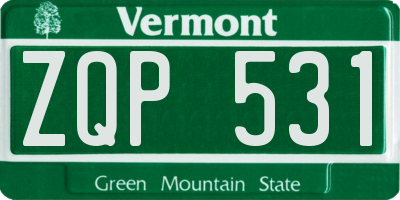VT license plate ZQP531