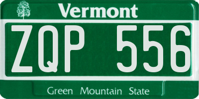 VT license plate ZQP556