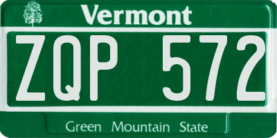 VT license plate ZQP572