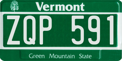 VT license plate ZQP591