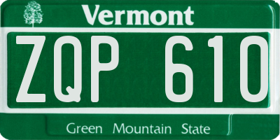 VT license plate ZQP610