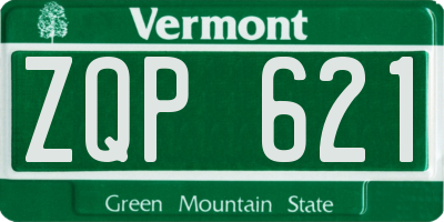 VT license plate ZQP621