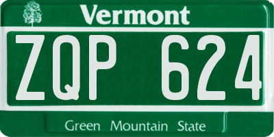 VT license plate ZQP624