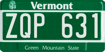 VT license plate ZQP631