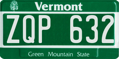 VT license plate ZQP632
