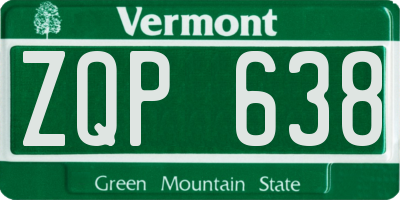 VT license plate ZQP638