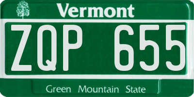 VT license plate ZQP655