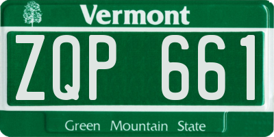 VT license plate ZQP661