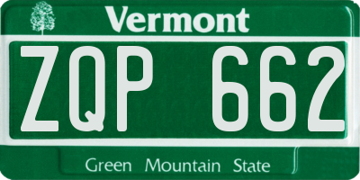 VT license plate ZQP662