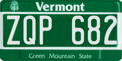 VT license plate ZQP682