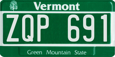 VT license plate ZQP691