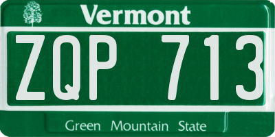 VT license plate ZQP713