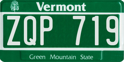 VT license plate ZQP719