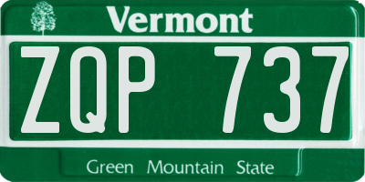VT license plate ZQP737