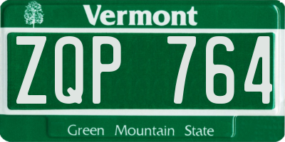 VT license plate ZQP764