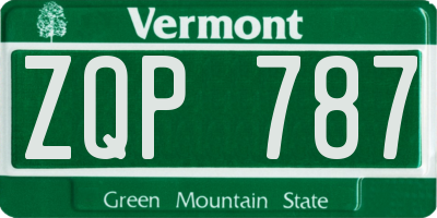 VT license plate ZQP787