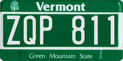 VT license plate ZQP811