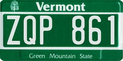 VT license plate ZQP861