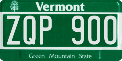 VT license plate ZQP900