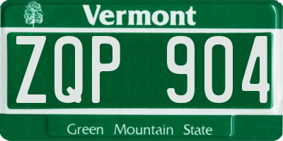 VT license plate ZQP904