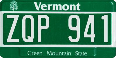 VT license plate ZQP941