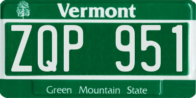 VT license plate ZQP951