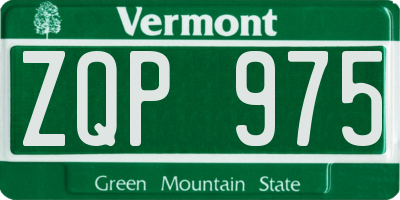 VT license plate ZQP975