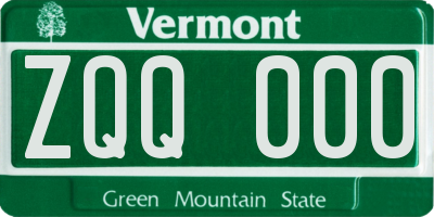 VT license plate ZQQ000