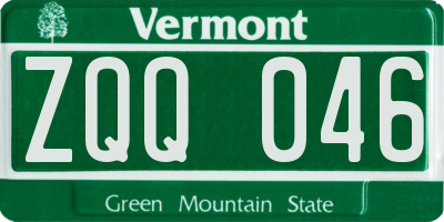 VT license plate ZQQ046