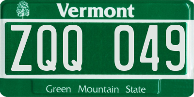 VT license plate ZQQ049