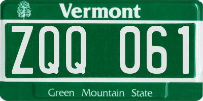 VT license plate ZQQ061