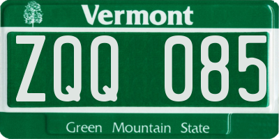 VT license plate ZQQ085