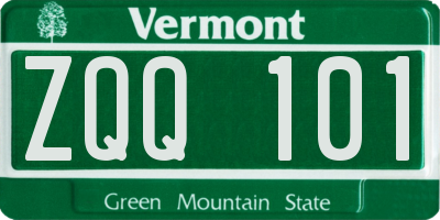 VT license plate ZQQ101