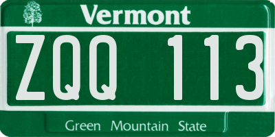 VT license plate ZQQ113