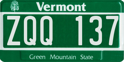 VT license plate ZQQ137
