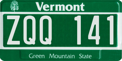 VT license plate ZQQ141