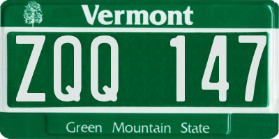 VT license plate ZQQ147