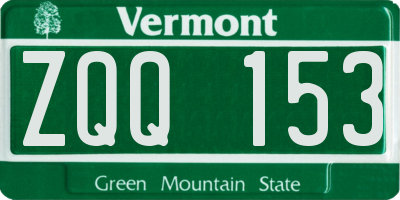 VT license plate ZQQ153
