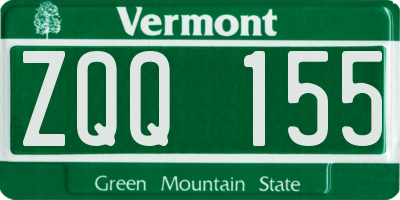 VT license plate ZQQ155