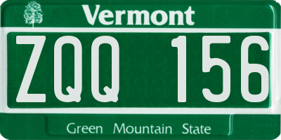 VT license plate ZQQ156