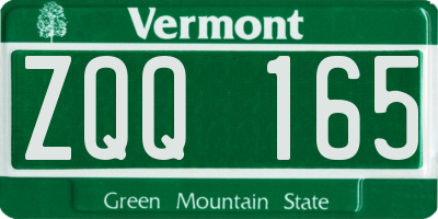 VT license plate ZQQ165