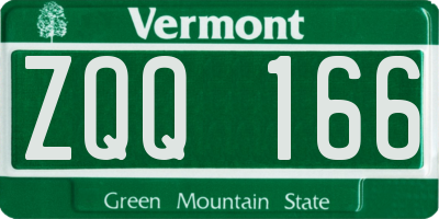 VT license plate ZQQ166