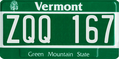 VT license plate ZQQ167