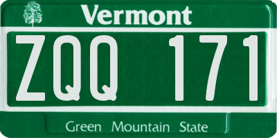VT license plate ZQQ171