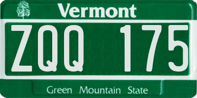 VT license plate ZQQ175