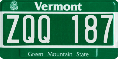 VT license plate ZQQ187