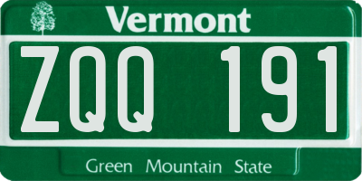 VT license plate ZQQ191