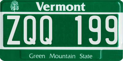 VT license plate ZQQ199