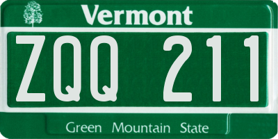 VT license plate ZQQ211