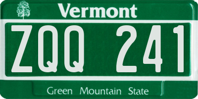 VT license plate ZQQ241